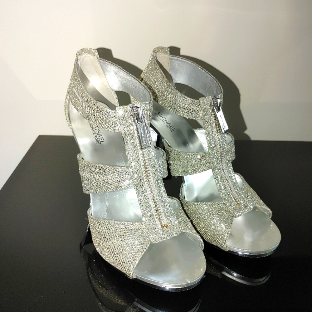 Michael Kors Berkeley Silver heels